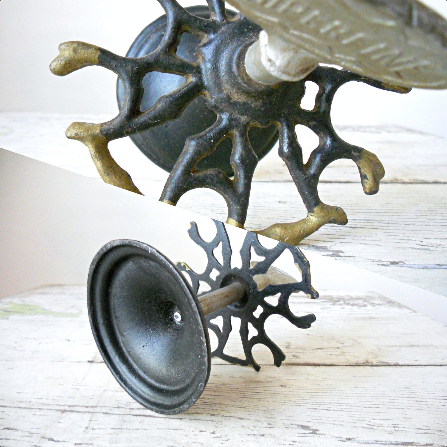 Vintage Superfine Cast Iron Stamp Rack - Revolving, Industrial, 20s