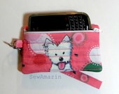 Watermelon Westie Cell Phone Case Wristlet, small