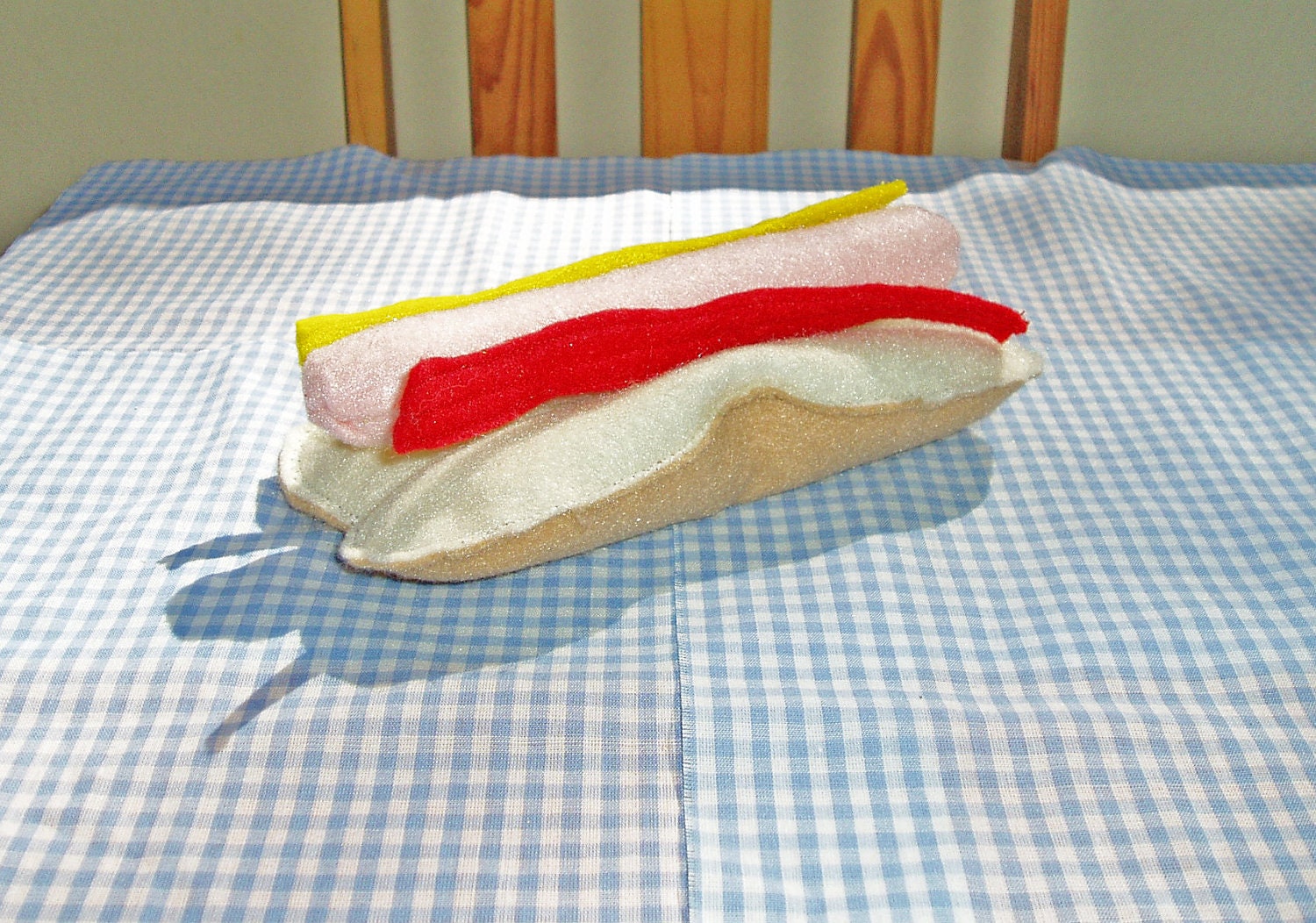 Felt Food Hot Dog Ketchup Mustard Bun - Play Food