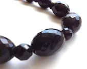 Vintage Black Necklace - heavy, chunky, statement necklace by Vintern