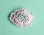 Pink Pastel Hand Embroidered Flower Brooch