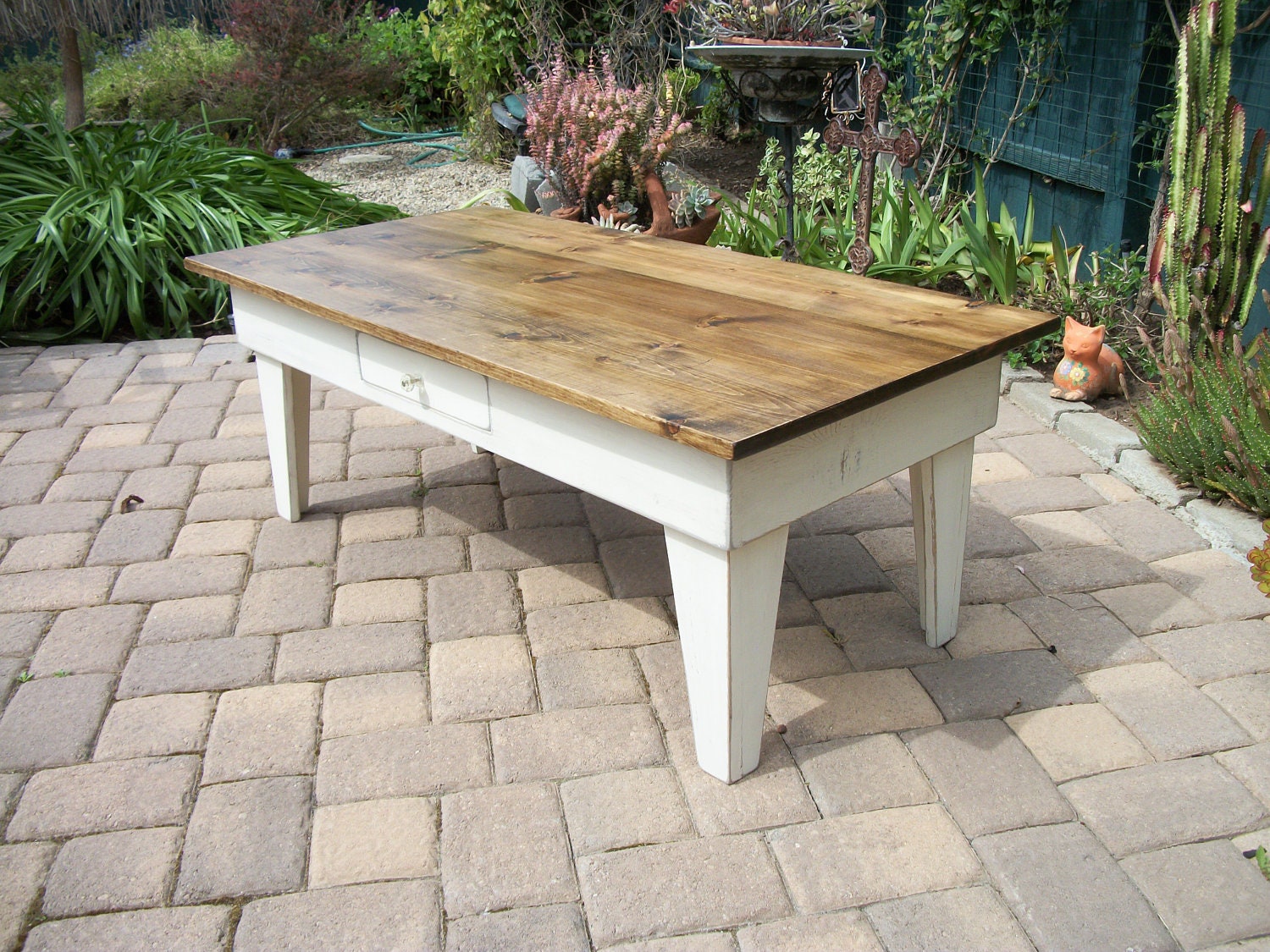 Country Pine Coffee Table with Drawer