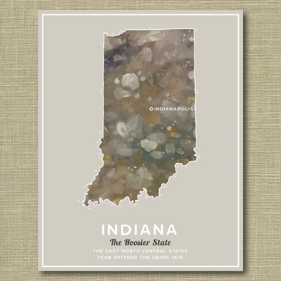 Indiana State - Illustrated States of America 11 x 14