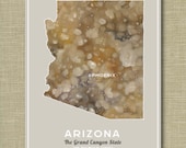 Arizona the State - Illustrated States of America 11 x 14