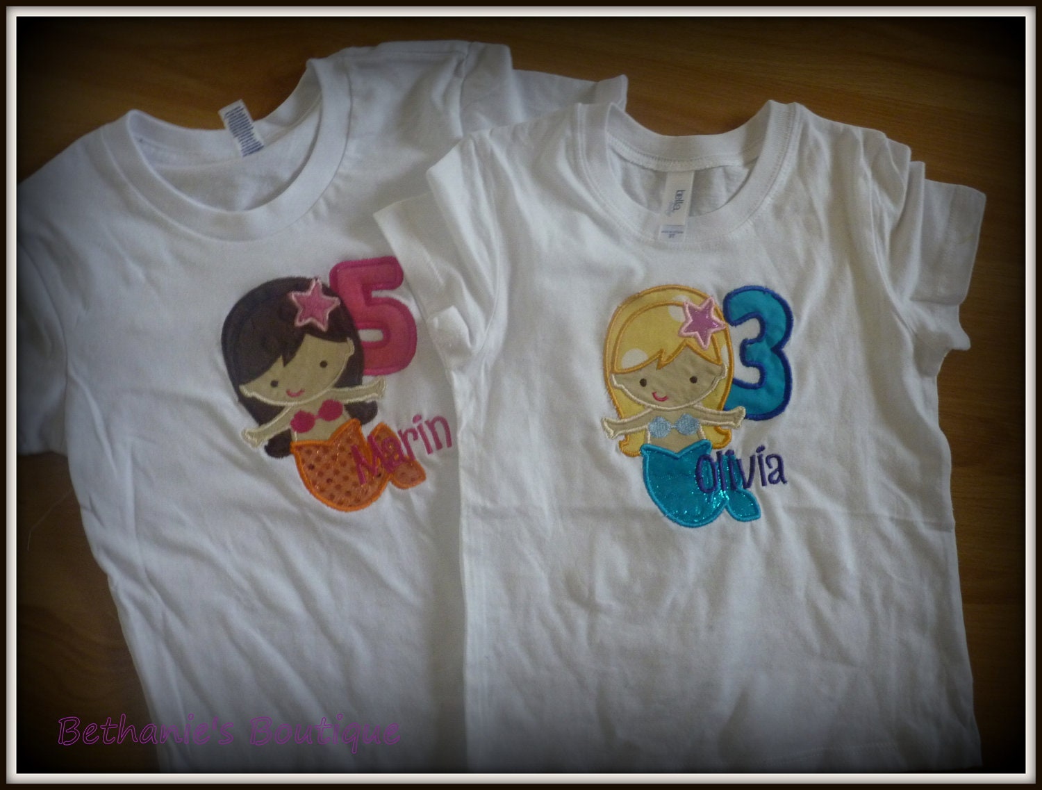 Custom Mermaid shirt or onesie with age for Birthday
