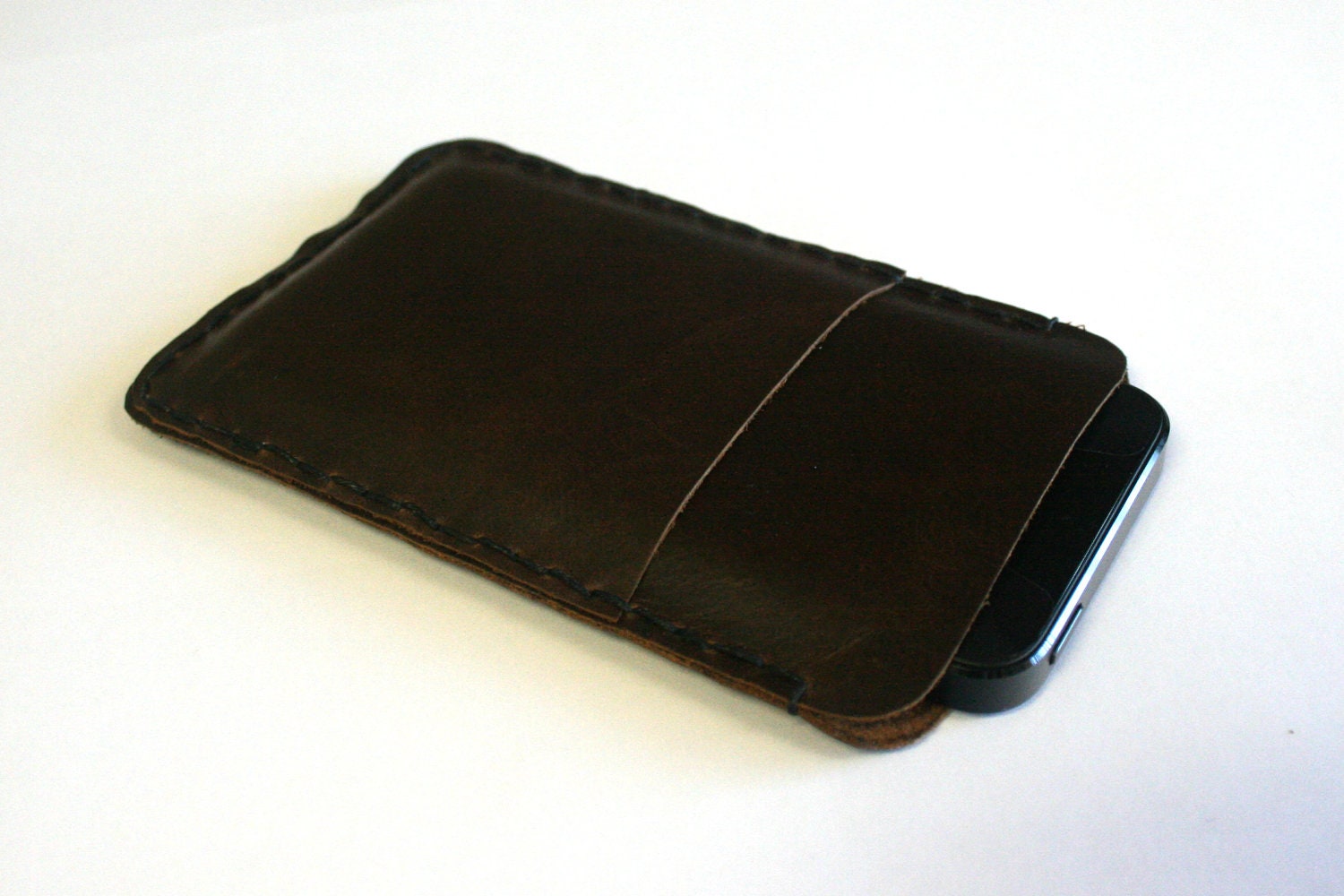 Hand Stitched Leather iPhone Case, Chestnut Brown, by The Orange Windmill