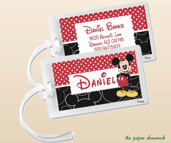 Mickey Mouse Custom Bag Tag or Luggage Tag Il_570xn