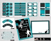 Rock & Roll Music Birthday Party Pack- Printable Party Supplies