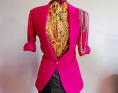 Pink Blazer with Silver Shoulder Chain