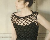 Tee Tank Mesh Knit Black Tee Tank
