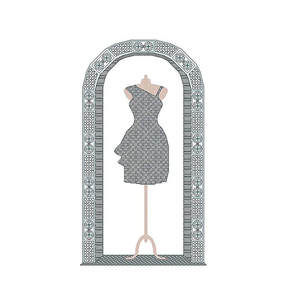 Little Black Dress cross stitch & blackwork chart nr115, party dress, cocktail dress