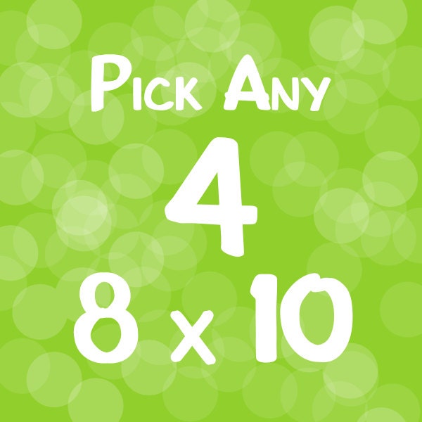 Pick any Four prints 8'' x 10'' - 4 prints from Paper Llamas