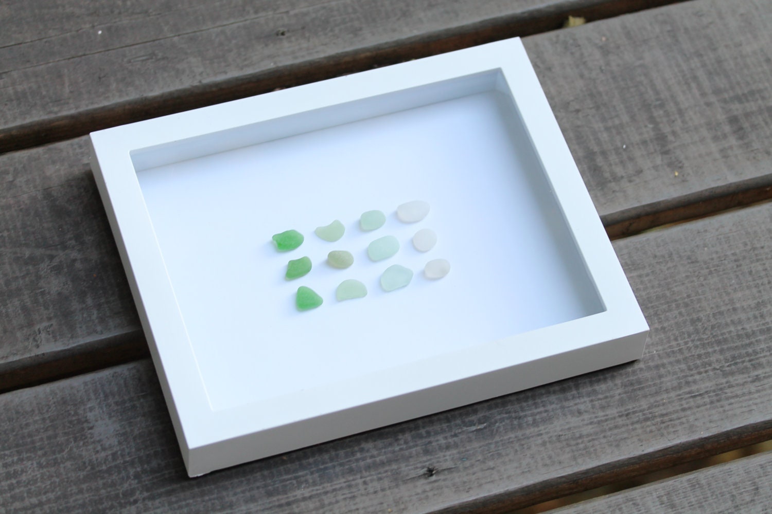 Sea Glass Collection in a Shadow Box - No.10