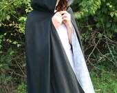 Black/Grey Reversible Hooded Cloak