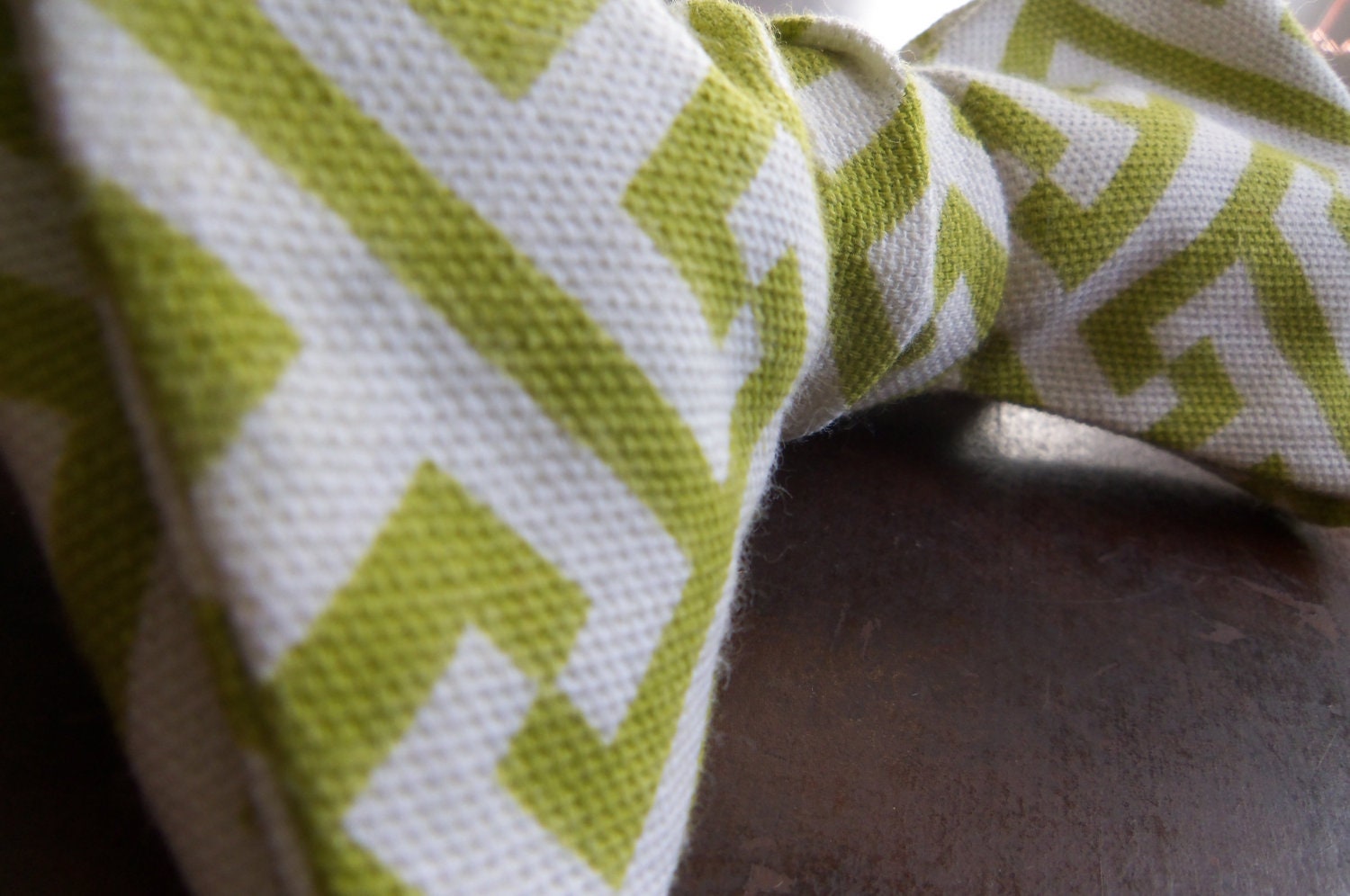 aMAZing Lime - Men's/Boys Adjustable Self-Tie Bow Tie in Lime Green and White Print