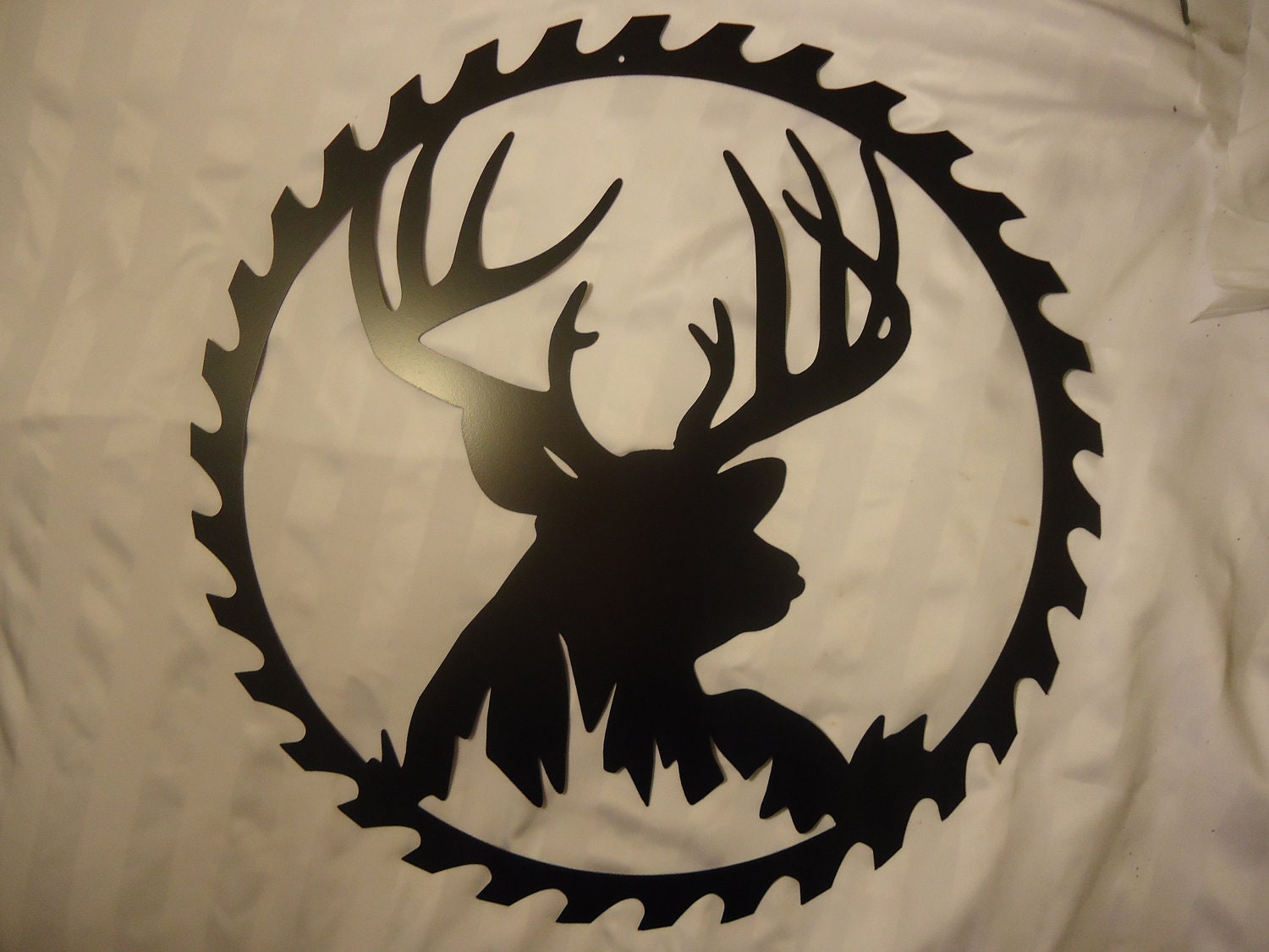 Deer Hunting Buck Sawblade Hunting Scene Wildlife Wall Art 20" Gift for Hunters