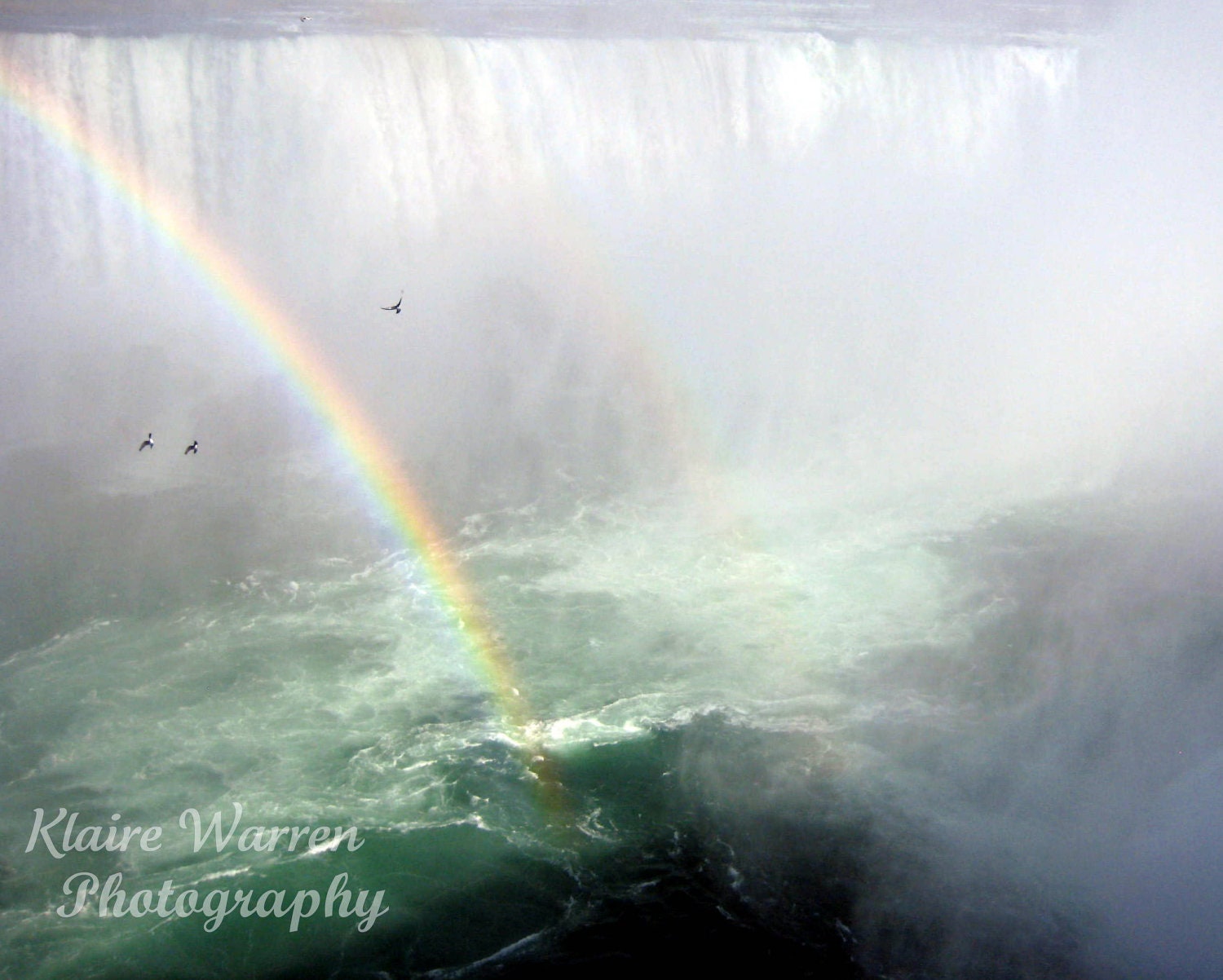 Niagara Rainbow, Niagara Falls, Ontario, Canada Photography Print By Klaire Warren 8X10 Matted 11X14 Inspirational Artwork for the Home
