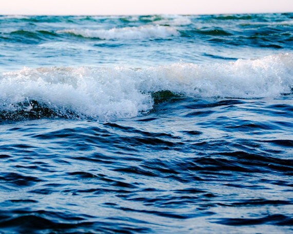 Ocean Wave Print 8x10, Navy Blue Seashore Photo, Stormy Beach Photography, Coastal Art, Summer Beach House Decor, tbteam