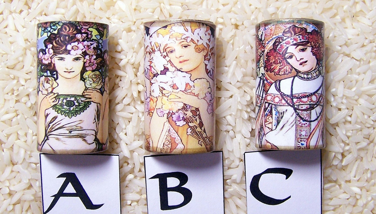 Paper Bead  Large Focal Mucha