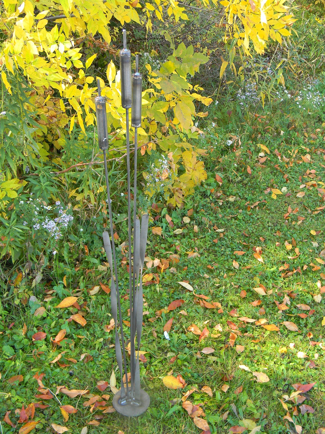 Metal Flowers Cattails Garden Art Steel by BrownDonkeyDesign