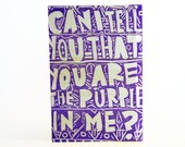 you are the purple in me // purple hand stamped wood panel art inspired by romantic songs 4x6