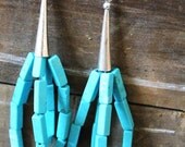 Chunky Turquoise earrings,85mm