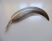 Vintage Sterling Feather Brooch