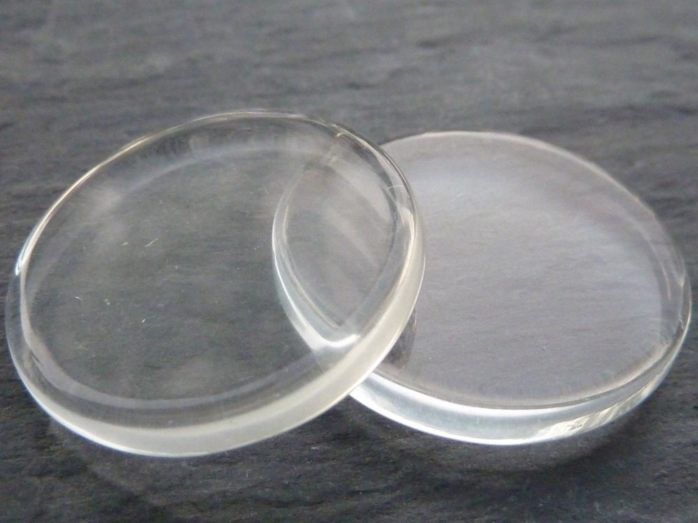 10 25mm Clear FLAT Round Glass tiles by perfectpendantsplus