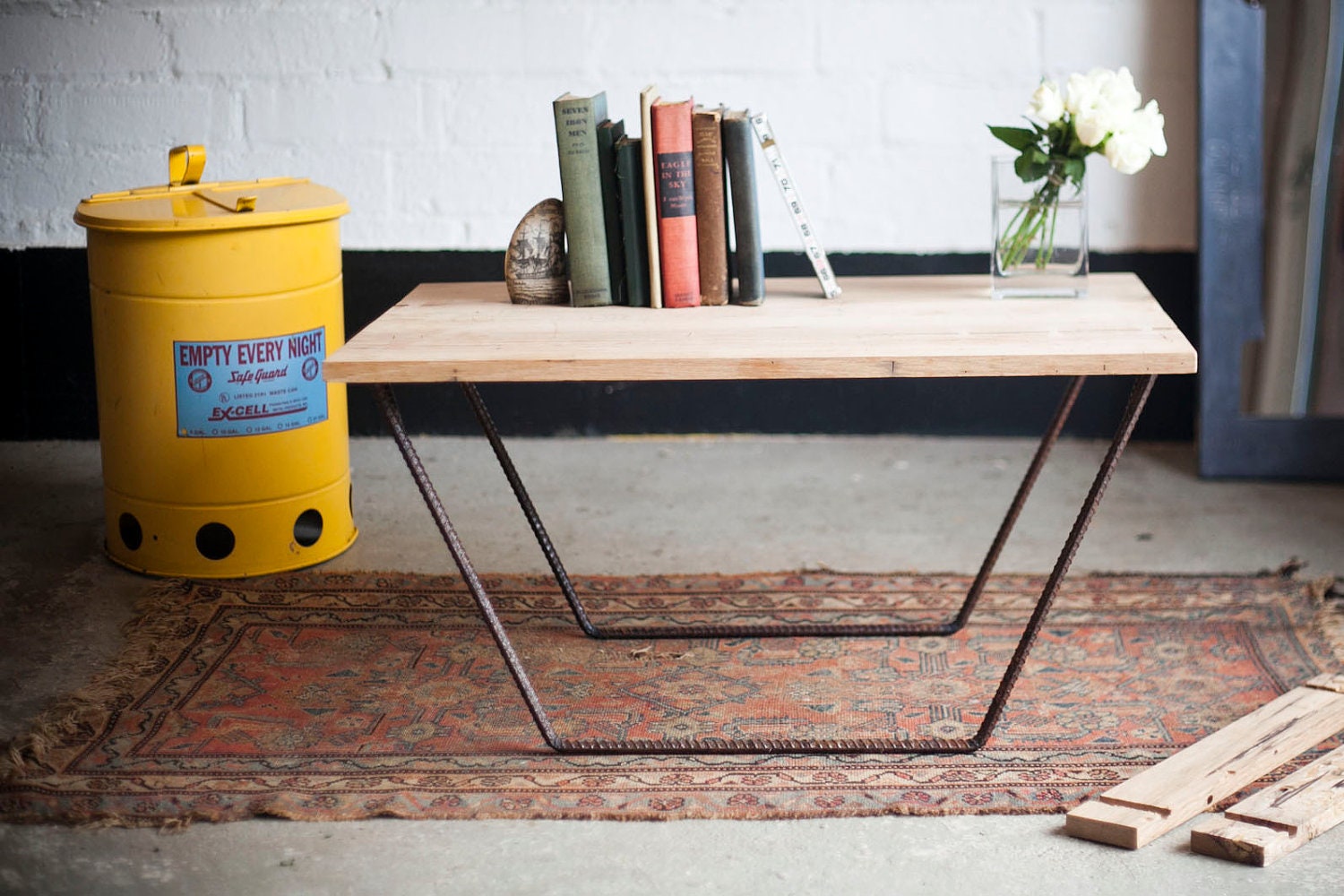 Wormy White Oak Butterfly Key Coffee Table