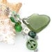 Beaded Beach Glass Keychain, Olive Green Seaglass Keyring Key Chain