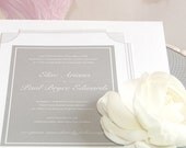 Wedding Invitation: VANCOUVER Wedding Invitation (Art Deco, 1930s, Geometric, Grey) SAMPLE