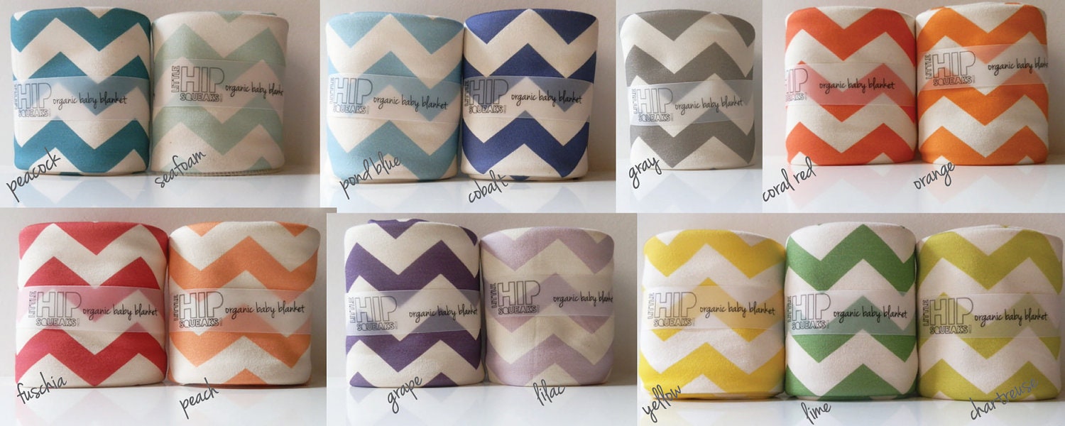 Chevron Baby Blanket, Choose Your Color, featured in Natural Child Magazine