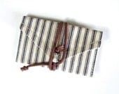 Ticking Stripe Cotton Wrap ID Wallet
