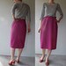 BRIGHTS // magenta wool fitted wiggle pencil skirt Small