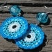 Crochet earring -Large crochet earring -Crochet earring jewelry- Blue earring