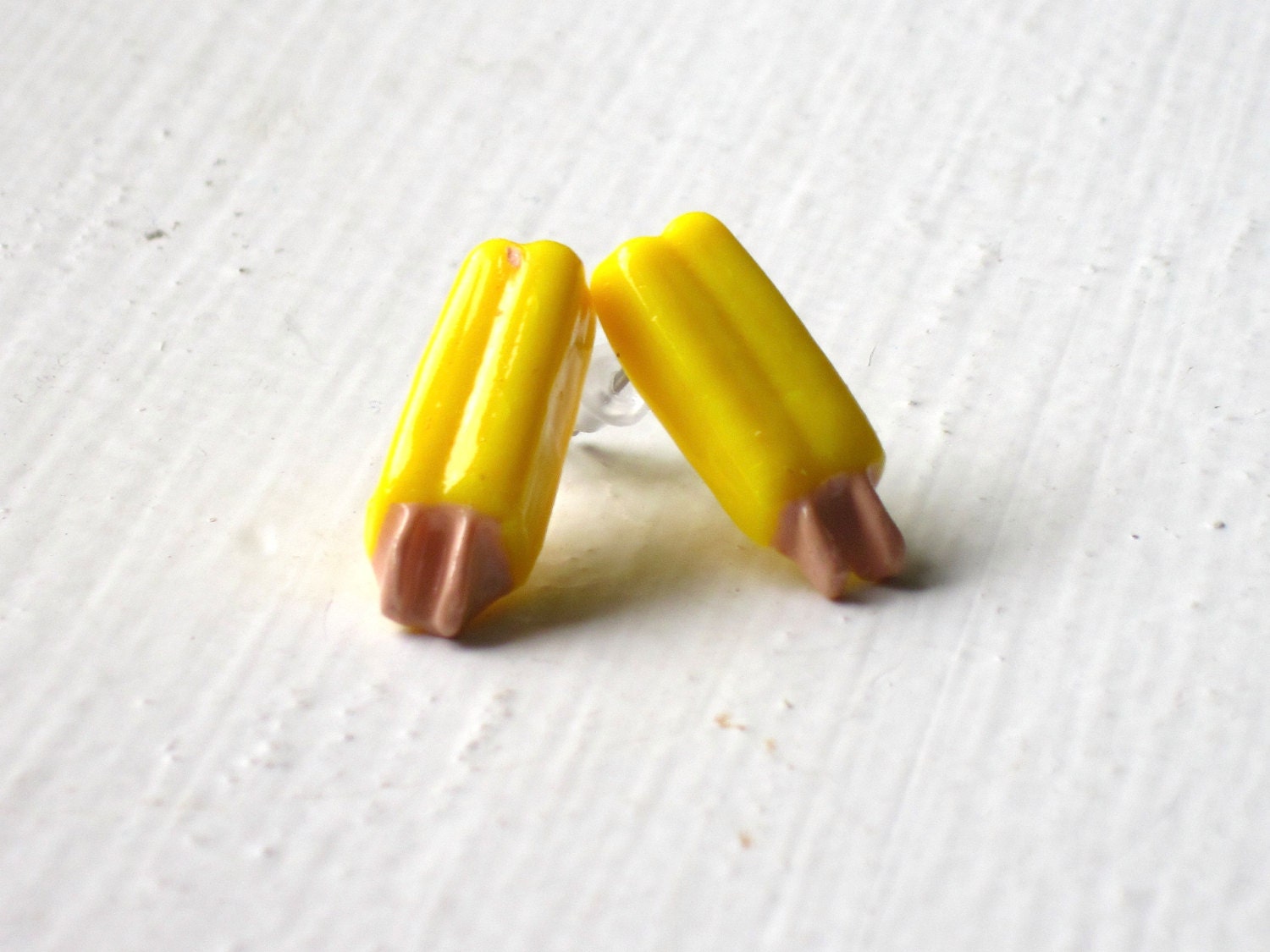 Summer Studs : Popsicle Earrings Yellow Cute