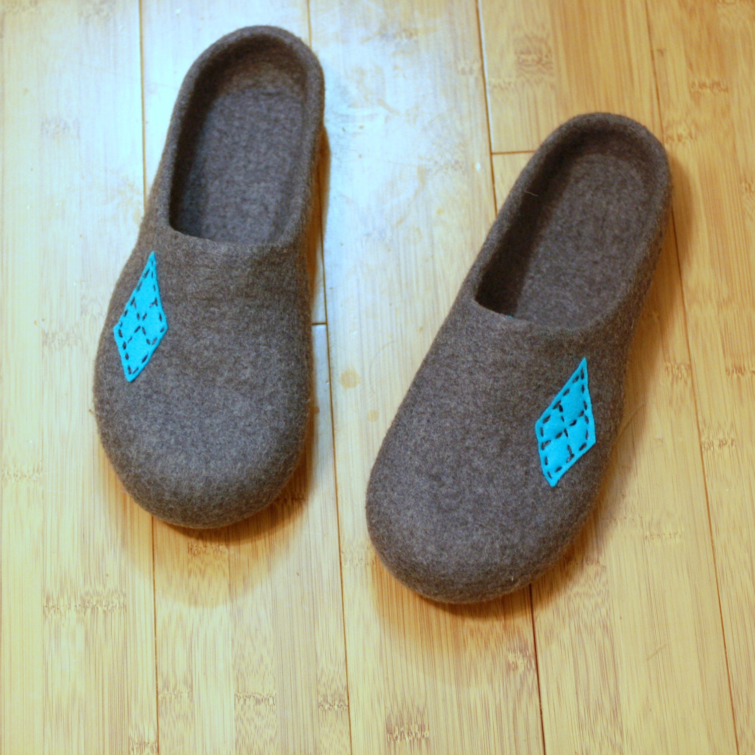 Men felted wool slippers - grey house shoes - Fathers day gift