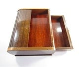 Vintage Wooden Cigarette Box French Wood Box Dark brown