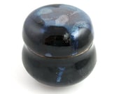 Blue and black lidded jar