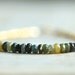 Green tourmaline bracelet: Gold faceted beads Karen Hill tribe beaded bracelet - October birthstone jewelry