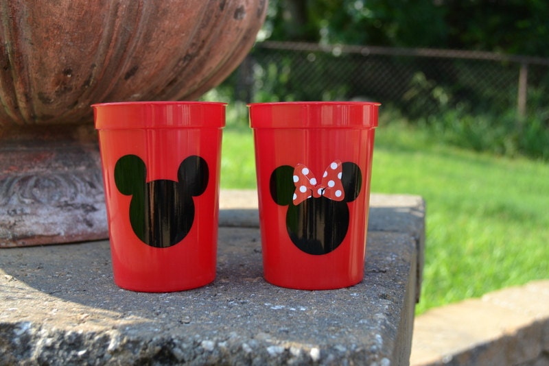10 Red Mickey Mouse or Minnie Mouse party favor cups