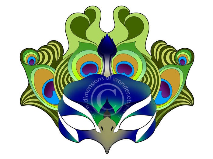 Items similar to Printable Masks. Party mask, Carnival mask, Peacock ...
