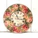 Large Wall Clock Red Roses Country Decor Shabby Chic Vintage Style Clock
