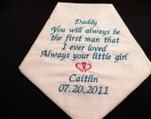 Embroidered FATHER of the BRIDE Handkerchief Wedding custom made