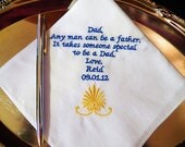 Personalized  Wedding Handkerchief Father Groom Keepsake