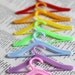 For your Rainbow Brite Closet - Lot of 5 Vintage Barbie Doll Clothes Hangers - in Rainbow Shades - for you Blythe collection