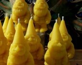 Gnome Set of 2 Small Woodland Gnome Beeswax Candles