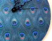Wall Clock, Peacock Decor, Decor and Housewares, Home Decor, Wall Clock, Eco Home, Peacock Feather Clock, Unique  Gift, Homespunsociety