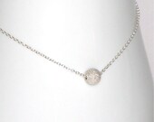 silver sparkle bead necklace, sterling silver, available in 14kt gold fill, simple necklace, layering necklace, bridesmaids jewelry