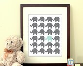 8"x10" Customizable Printable Children's Art - "Elephant Pop" - Choose your color to "pop" - also available in 5"x7"